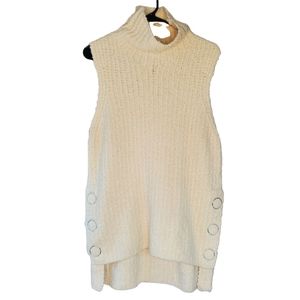 3.1 Phillip Lim boucle knit sleeveless turtleneck sweater vest wool blend size L
